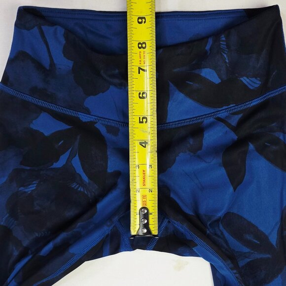 Lululemon Size 2 Womens Wunder Under Crop 23" Inseam Blue Black Floral Leggings - Picture 4 of 13